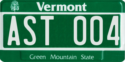 VT license plate AST004