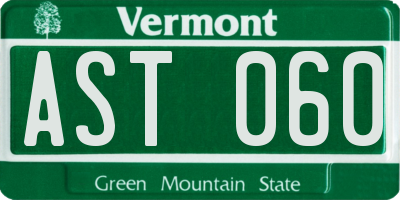 VT license plate AST060