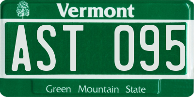 VT license plate AST095