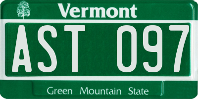 VT license plate AST097