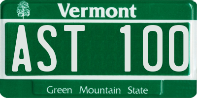 VT license plate AST100