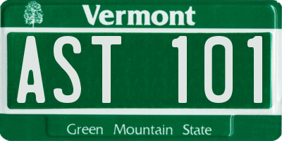 VT license plate AST101