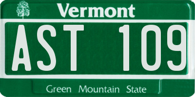 VT license plate AST109