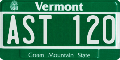 VT license plate AST120