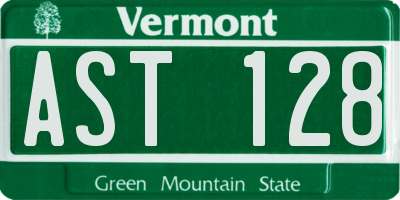 VT license plate AST128