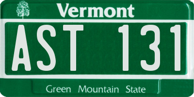 VT license plate AST131