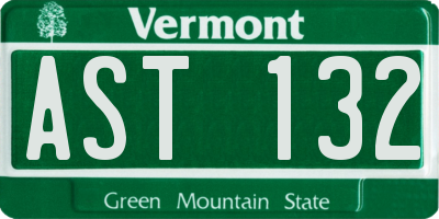 VT license plate AST132