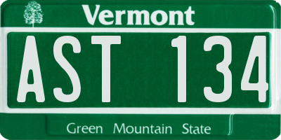 VT license plate AST134
