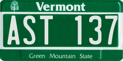 VT license plate AST137