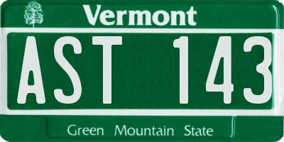VT license plate AST143