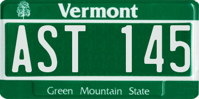 VT license plate AST145