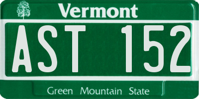 VT license plate AST152