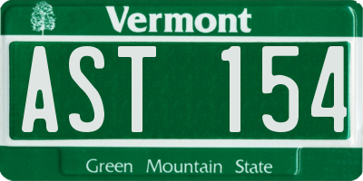 VT license plate AST154