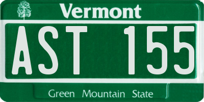 VT license plate AST155