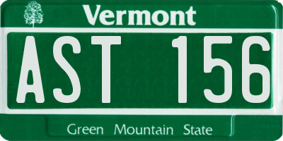 VT license plate AST156