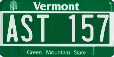 VT license plate AST157
