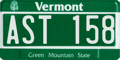 VT license plate AST158