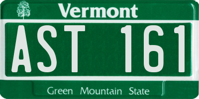 VT license plate AST161