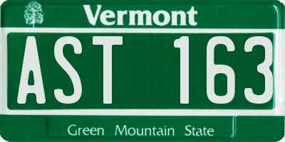 VT license plate AST163