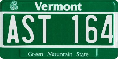 VT license plate AST164