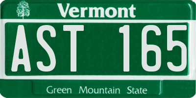 VT license plate AST165