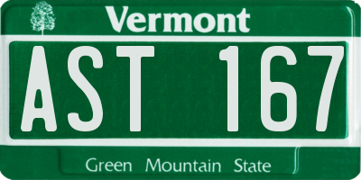 VT license plate AST167