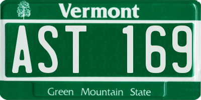VT license plate AST169