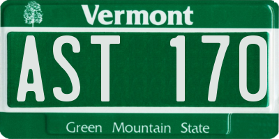 VT license plate AST170