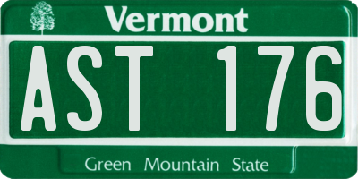 VT license plate AST176