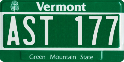 VT license plate AST177