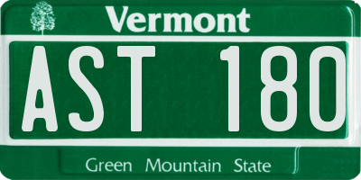 VT license plate AST180