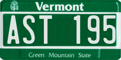 VT license plate AST195