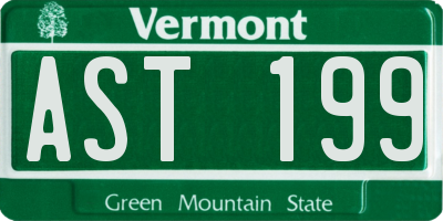 VT license plate AST199