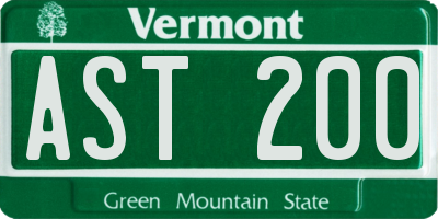 VT license plate AST200