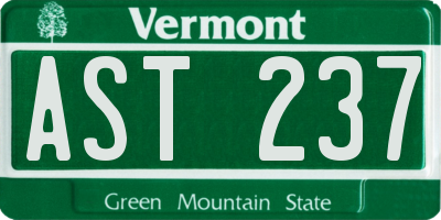 VT license plate AST237