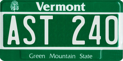 VT license plate AST240