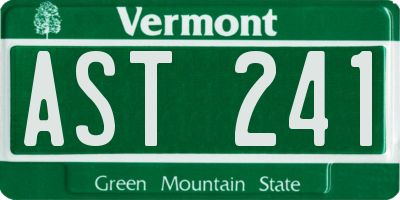 VT license plate AST241