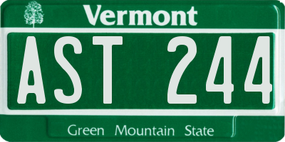 VT license plate AST244