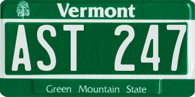 VT license plate AST247
