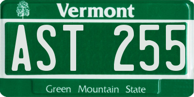 VT license plate AST255
