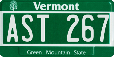 VT license plate AST267