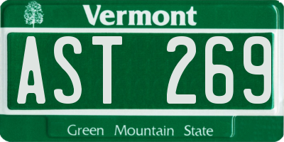 VT license plate AST269