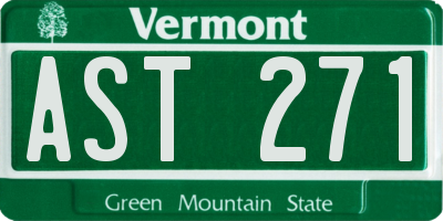 VT license plate AST271