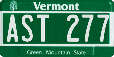 VT license plate AST277