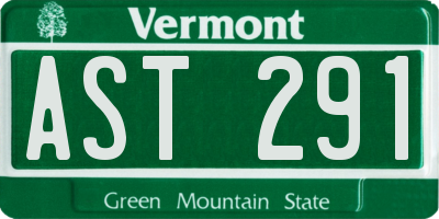 VT license plate AST291
