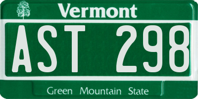 VT license plate AST298