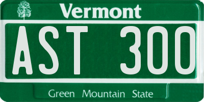VT license plate AST300