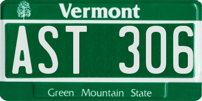 VT license plate AST306