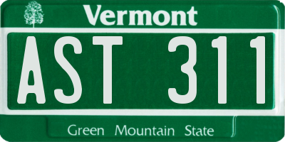 VT license plate AST311