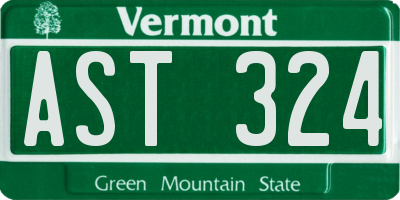 VT license plate AST324